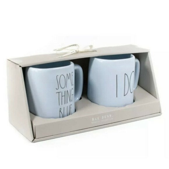 New RAE DUNN Wedding Collection Set Of 2 SOMETHING - Picture 2 of 11